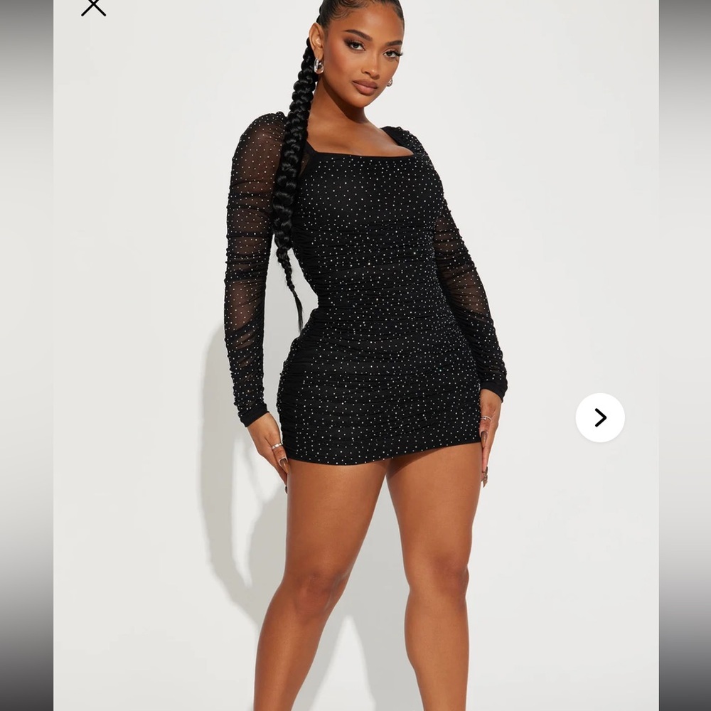 Elegant Black rhinestone Dress